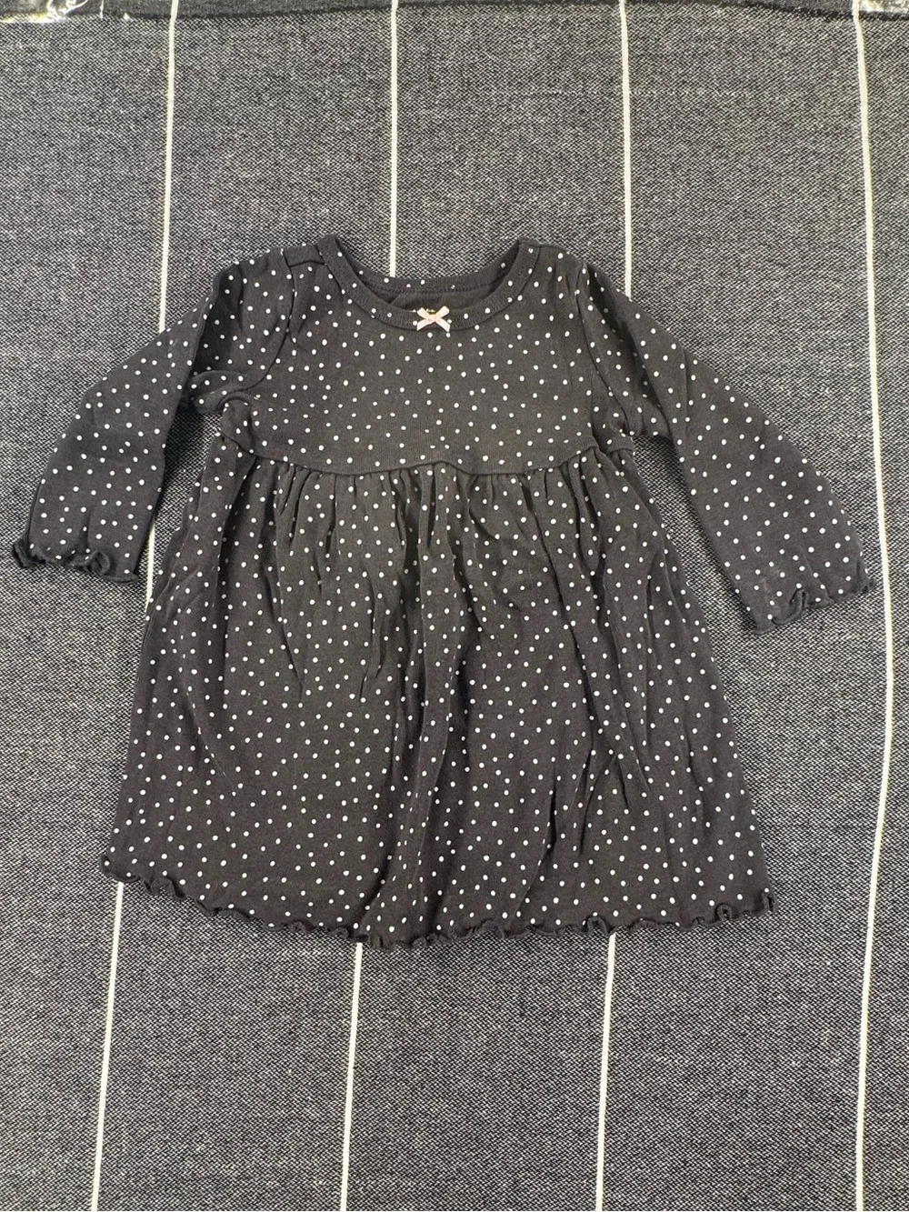 Carter's Black Dress with White Polka Dots